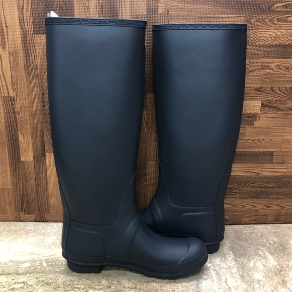 Hunter Women's Original Tall Wide Navy Size 8 - Picture 6 of 14